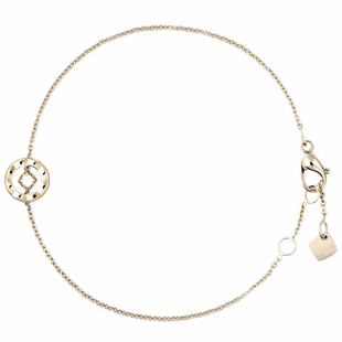 通体纯银！菱格手链半月圆环单钻18K金简约高级感叠戴轻奢手环cnc