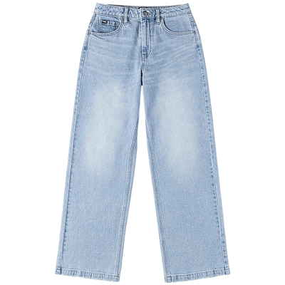 【张凌赫代言】Lee26春夏新品懒懒裤428舒适直筒牛仔裤浅蓝色女潮