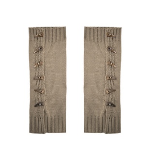 SS2L秋冬纯色针织羊角纽扣甜妹辣妹风袜套女短款堆堆袜褪套ins