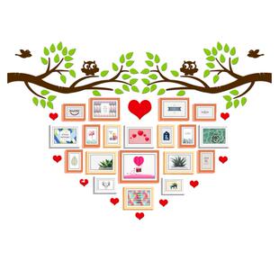 心形照片墙相框组合挂墙立体创意科室团队风采展示墙贴公司文化墙