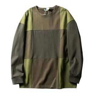 潮味十足!色块拼接!OVERSIZE秋季男女复古时尚宽松圆领休闲卫衣