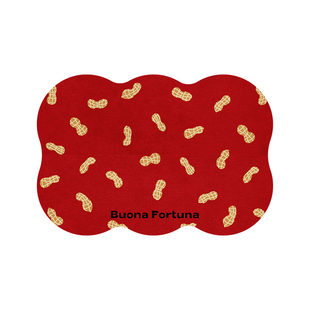 okay新年花生浴室吸水地垫红色喜庆厕所门口脚垫卫生间门垫防滑垫