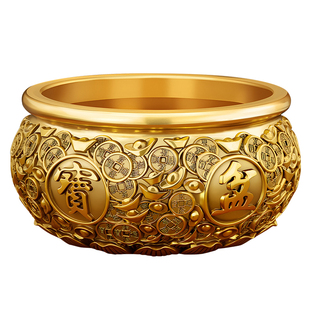 纯黄铜香炉家用供奉上香财神爷观音专用招财聚财室内烧香炉聚宝盆