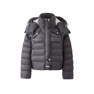 超好看连帽羽绒服女短2025年秋冬季新款90白鸭绒排骨韩系宽松外套