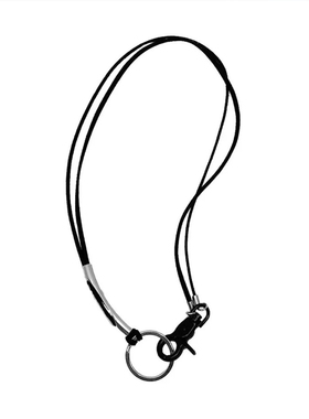 小众皮绳扣子不锈钢锁骨链