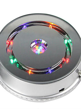 LED发光旋转灯座摆台充电工艺品