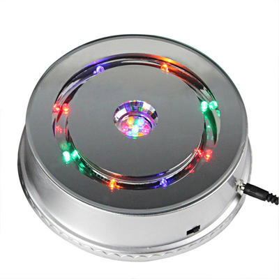 LED发光旋转灯座摆台充电工艺品