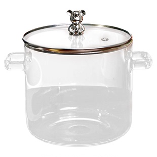 玻璃锅高硼硅明火直烧透明耐高温电陶炉专用炖银耳羹煮红酒煲汤锅