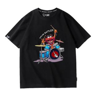 摇滚T恤架子鼓周边演出服男女爵士乐Drum乐器t恤乐队鼓手短袖定制