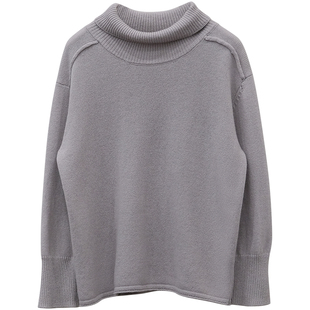 一三良品小个子 100羊毛纯色百搭套头高领毛衣女冬短款针织衫上衣