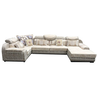 成都布艺沙发厂家直销棉麻布高端实木现代简约整装奶油风简欧式