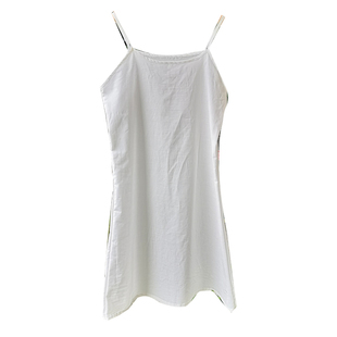 基础款本白色纯棉防透吊带打底裙中长款宽松内搭背心裙棉麻衬裙薄