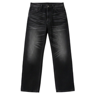 RBM 美式16oz反围剿黑牛王全赛洛纺三本针重工水洗猫须蜂窝牛仔裤