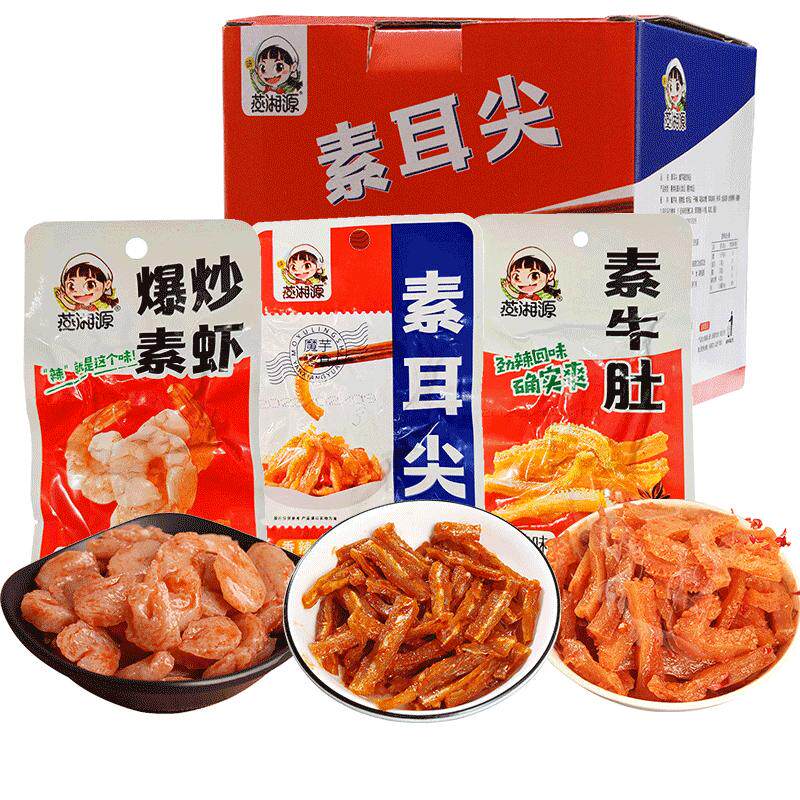 整箱湖南特产素虾仁魔芋爽素毛肚