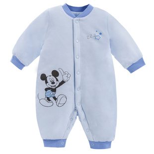 断码特卖迪士尼婴儿连体春衣秋冬薄夹棉新生宝宝纯棉a类哈衣爬服