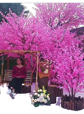 仿真假桃花树装饰樱花许愿树摆件
