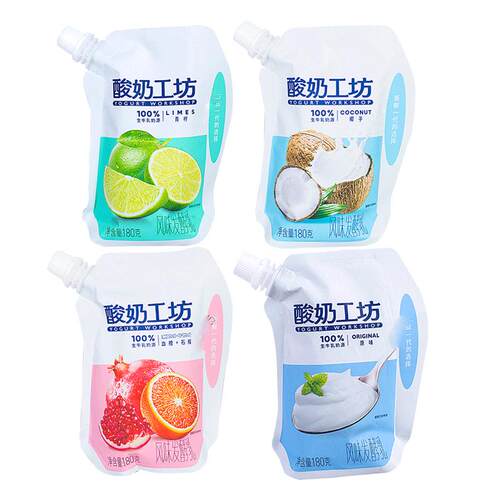 新希望琴牌酸奶工坊原味青柠血橙石榴出草莓180gx8袋发酵乳早餐奶