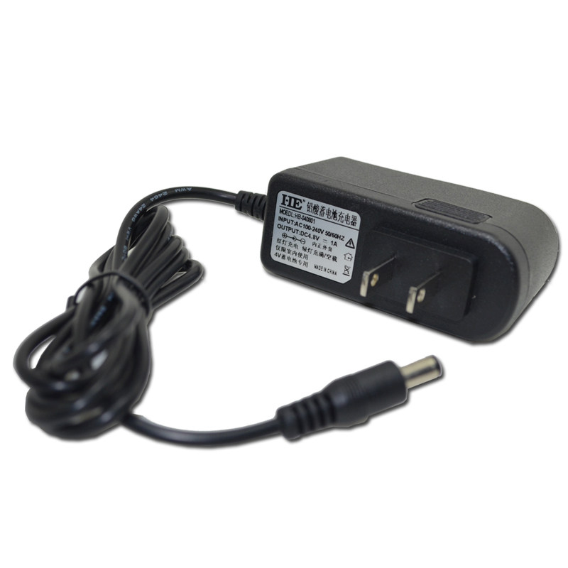 HE 4V蓄电池充电器4V4AH 5AH电子称铅酸电瓶充电机智能圆孔4.8V1A