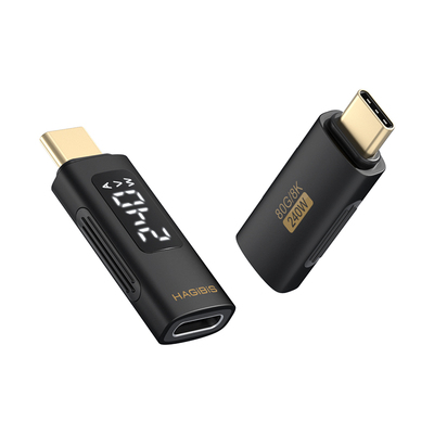 海备思数显转接头240W全功能数据线typec充电功率电流电压检测仪USB4测试器监测表手机PD快充80Gbps传输