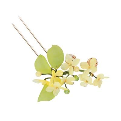 黄小果热缩花簪玛瑙玉石中式国风