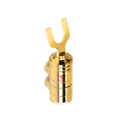 音响功放纯铜镀金Y插接线头