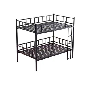 三人床上中下铺成人复式二楼高架床铁艺小户型阁楼式双层现代简约