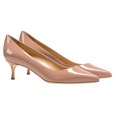 Sergio Rossi/SR女鞋GODIVA系列小猫跟尖头漆皮细跟高跟鞋单鞋