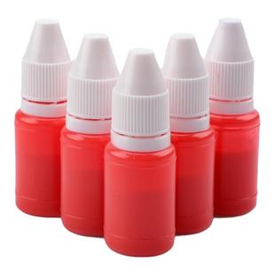 5瓶光敏印油大瓶红色印章油公章印油快干印油红色印油速干印章墨水发票盖章专用配件非原子印油章印墨油印泥