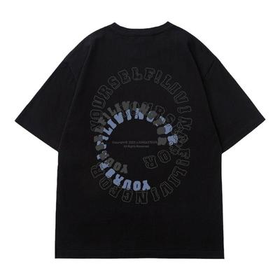 丛林老虎美式环形字母圆领短袖男