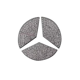 适用于奔驰A级C级C260L E级E300L GLC GLB汽车方向盘标镶钻装饰贴