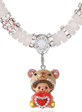 黑天鹅萌趣趣风仿绿松石锁骨链