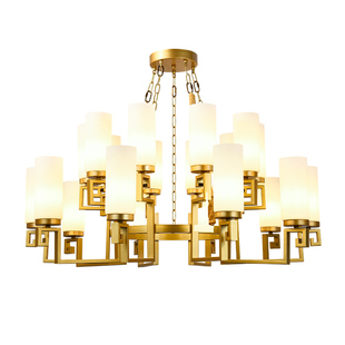 新中式酒店包厢吊灯客厅灯中山灯具定制饭店圆桌餐厅包间大型吊灯