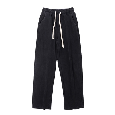 水洗做旧毛圈卫裤长裤