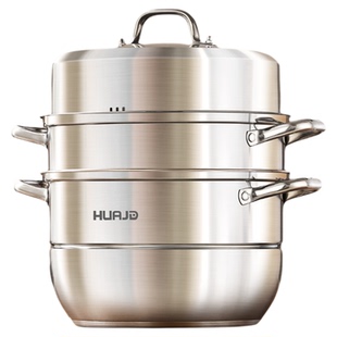华际达真304不锈钢蒸锅家用2026新款大号多层蒸煮锅燃气灶电磁炉