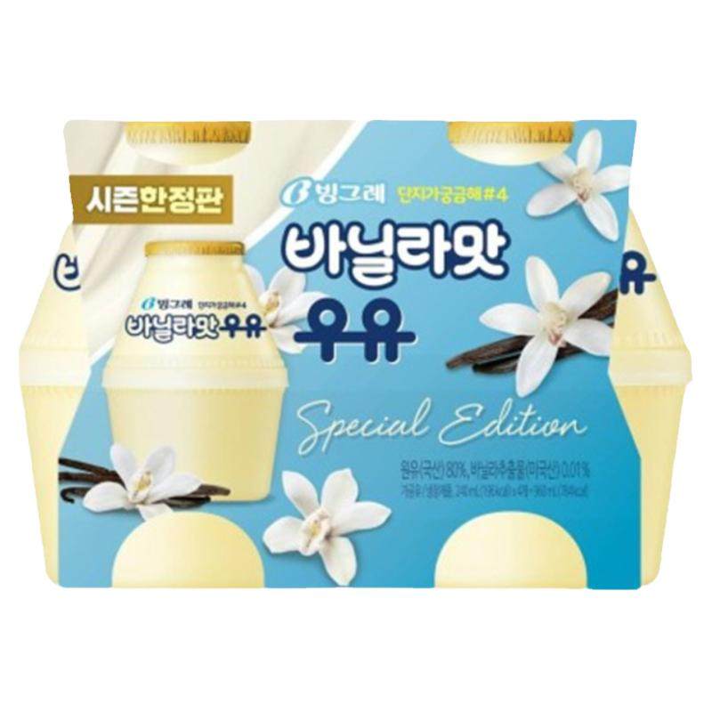 韩国进口 宾格瑞香蕉牛奶238ml小胖墩牛奶多口味可选网红果味饮料