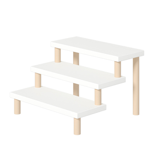 化妆品收纳架子梳妆台香水展示架高级感木质卫生间桌面阶梯置物架