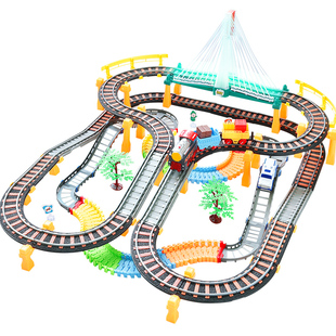 小火车玩具轨道车电动过山车高铁滑行赛车汽车益智儿童玩具男孩