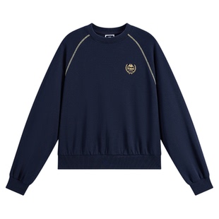 Kappa卡帕背靠背卫衣女春季2026新款简约休闲圆领套头衫显瘦上衣