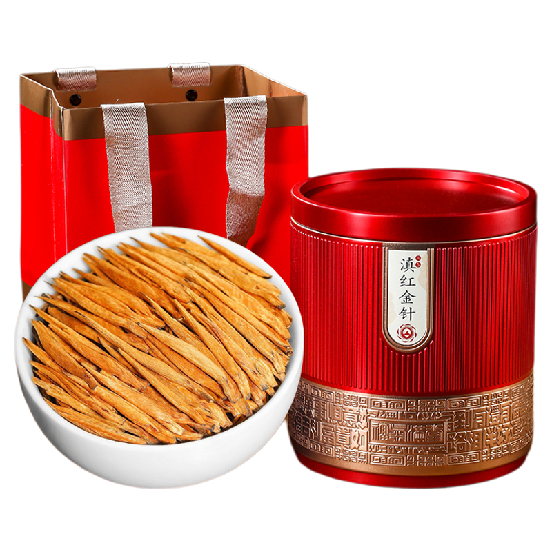 古樹紅茶特一級(jí)滇紅大金針2025云南鳳慶蜜香金芽新茶葉禮盒裝300g