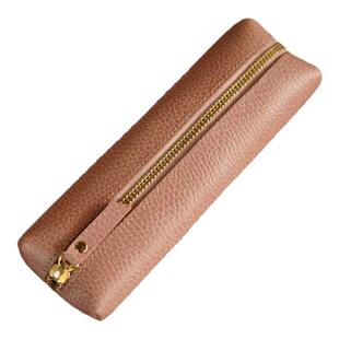 复古头层牛皮笔袋简约复古文具袋大容量铅笔盒小众商务皮质可定制