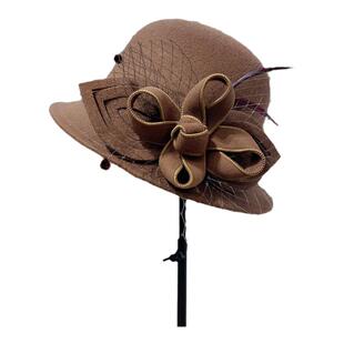 羊毛呢渔夫帽女秋英伦法式小礼帽小沿冬季帽子女秋冬韩版潮百搭