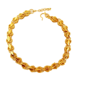 时尚镀金四叶草桃心手链 仿真越南沙金假黄金首饰细手环久不掉色