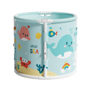 儿童泡澡桶可折叠泡浴桶洗澡桶婴儿游泳桶家用宝宝浴桶可坐秋冬天