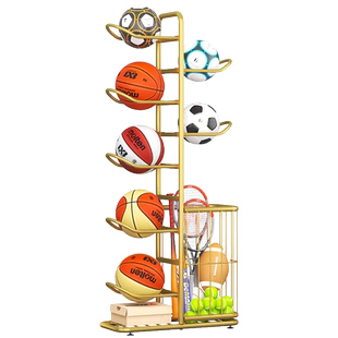 篮球收纳架家用运动器材展示架落地式室内足球收纳筐羽毛球置物架