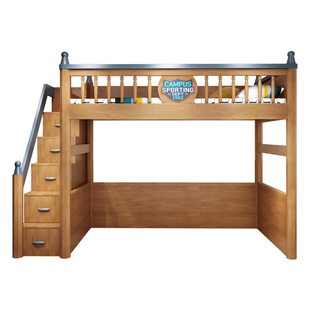 上层下空高低床子母床儿童错位型上下床双层床成年实木高架床