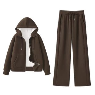 都市丽人运动套装女设计感小众高级感2026新款冬季加绒一整套厚Y