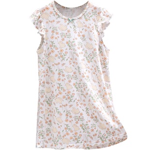 女童睡裙儿童夏季薄款冰丝大童睡衣宝宝公主裙小女孩莫代尔家居服