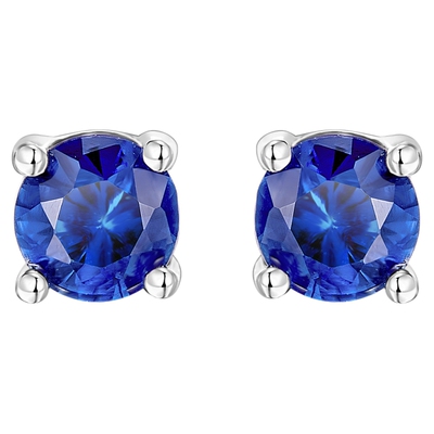 尤珂「五彩星辰」S925银耳钉养耳洞耳饰天然蓝宝石彩宝免摘耳针女