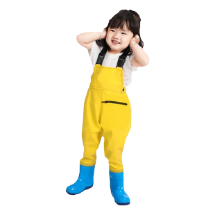 儿童靴子雨鞋玩水服宝宝下水裤连体摸鱼赶海涉水防水雨衣雨鞋套装