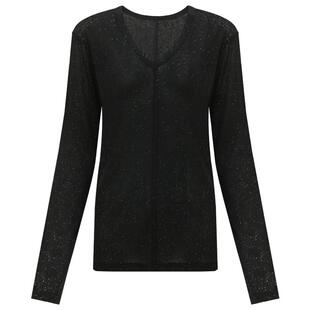 COCOBELLA两穿领型满天星亮片针织衫时尚V领打底衫女上衣T恤TS642